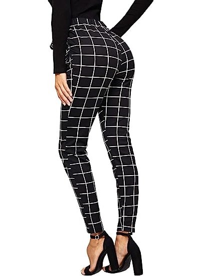 Women's Stretch Plaid Print Tight Fashion Leggings
