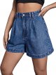 Women's High Waist Straight Shorts Casual Loose Denim Shorts