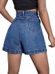 Women's High Waist Straight Shorts Casual Loose Denim Shorts