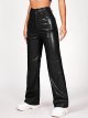 Women's Faux Leather Pants Straight Wide Leg Leather Pants