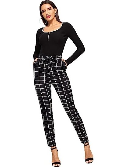 Women's Stretch Plaid Print Tight Fashion Leggings