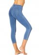 Women's Classic Denim Capri Legging with Pockets