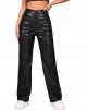 Women's Faux Leather Pants Straight Wide Leg Leather Pants