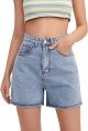 Women's High Waist Straight Denim Shorts Solid Color Denim Shorts With Pockets